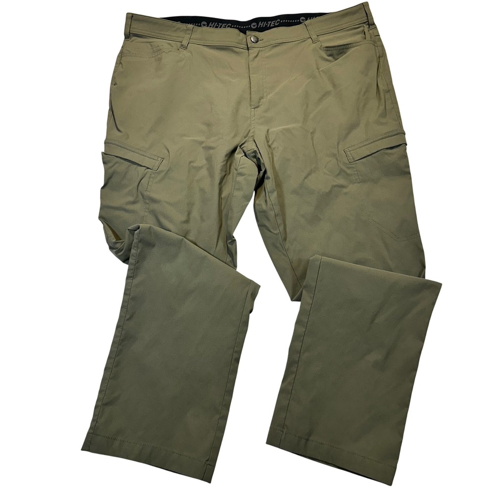 Hi-Tec Mens Cargo Hiking Pants Olive Green Stretch Outdoor 40x29 Gorp